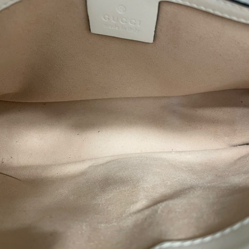 GUCCI 古馳 443497  GG MARMONT 山型紋肩背包 皮革 白色 金釦-12