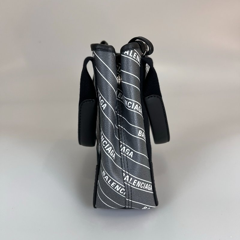 BALENCIAGA 黑銀灰滿版CABAS托特包 XS-2