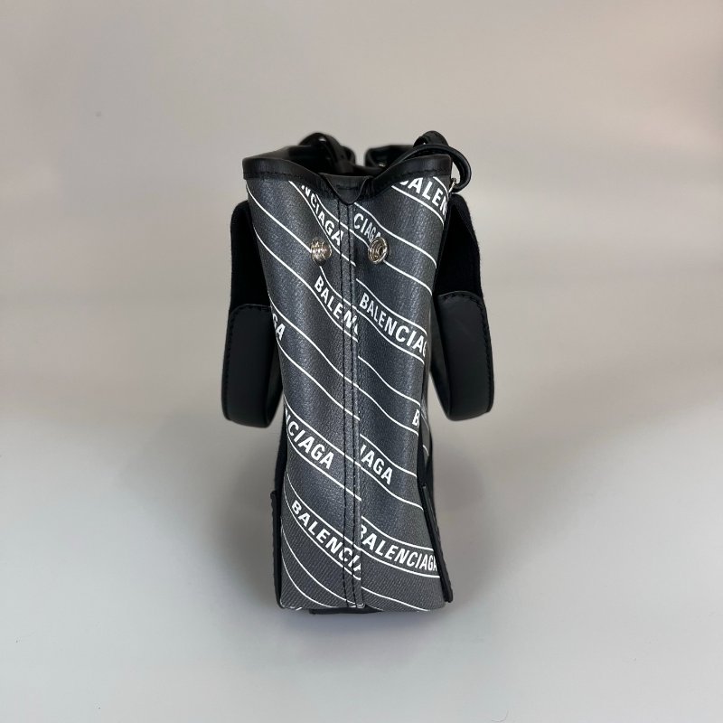 BALENCIAGA 黑銀灰滿版CABAS托特包 XS-4