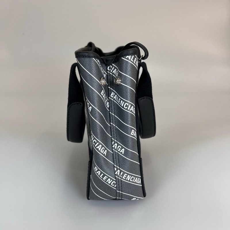 BALENCIAGA 黑銀灰滿版CABAS托特包 XS-5