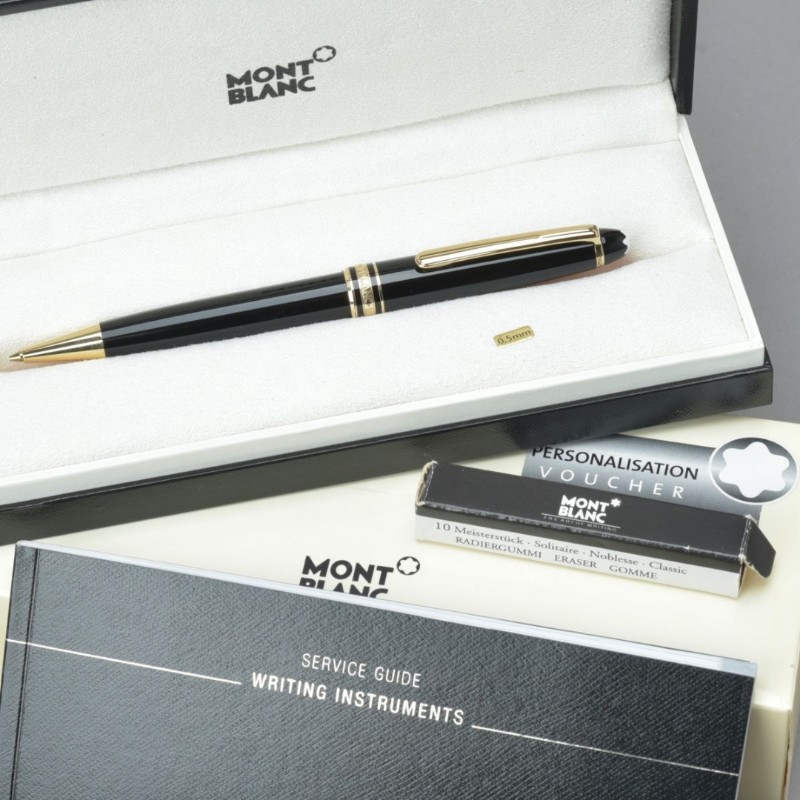 稀有真品 Montblanc 萬寶龍 機械自動鉛筆 0.5mm 附盒裝-0