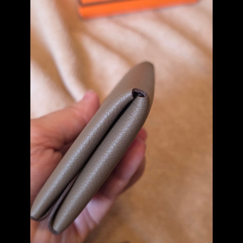 Hermes Calvi Duo 零錢包卡夾(未使用)｜經典大象灰 Etoupe-7