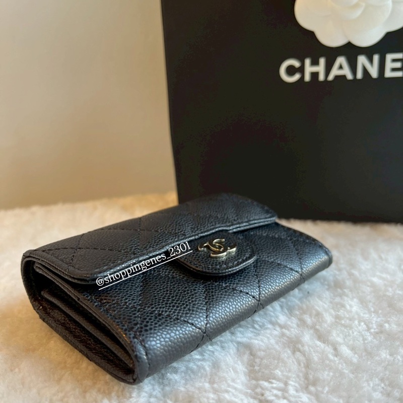 Chanel 香奈兒 經典單層拉鏈卡包 黑金 荔枝牛皮❗️尚未抵台-4