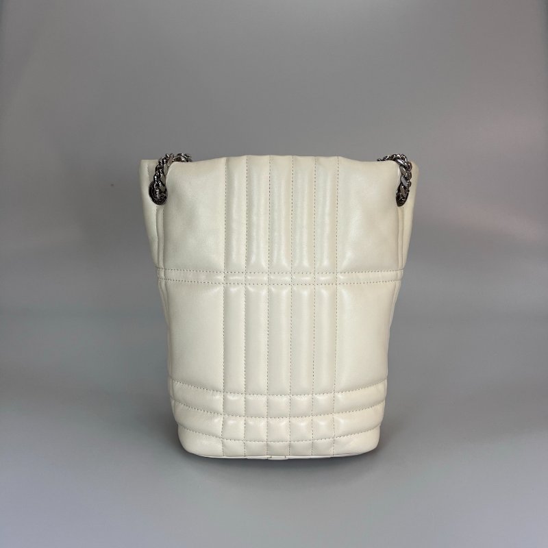 BURBERRY 白皮革LOLA水桶包-1