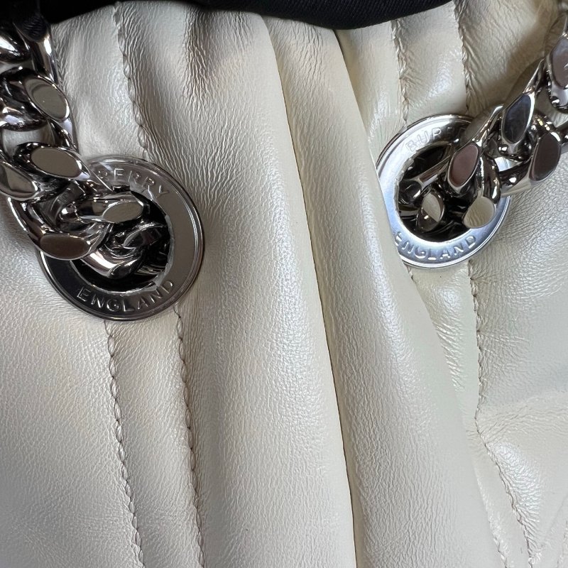 BURBERRY 白皮革LOLA水桶包-7