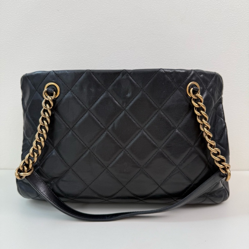 Chanel/香奈兒 黑色徽標單肩包 孟買-2