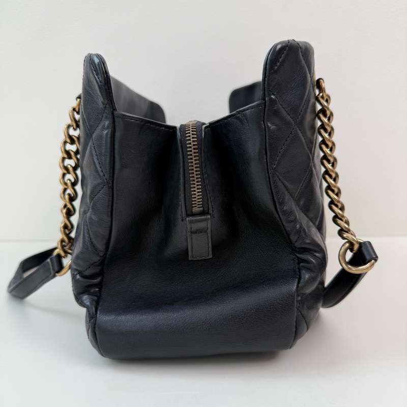 Chanel/香奈兒 黑色徽標單肩包 孟買-4