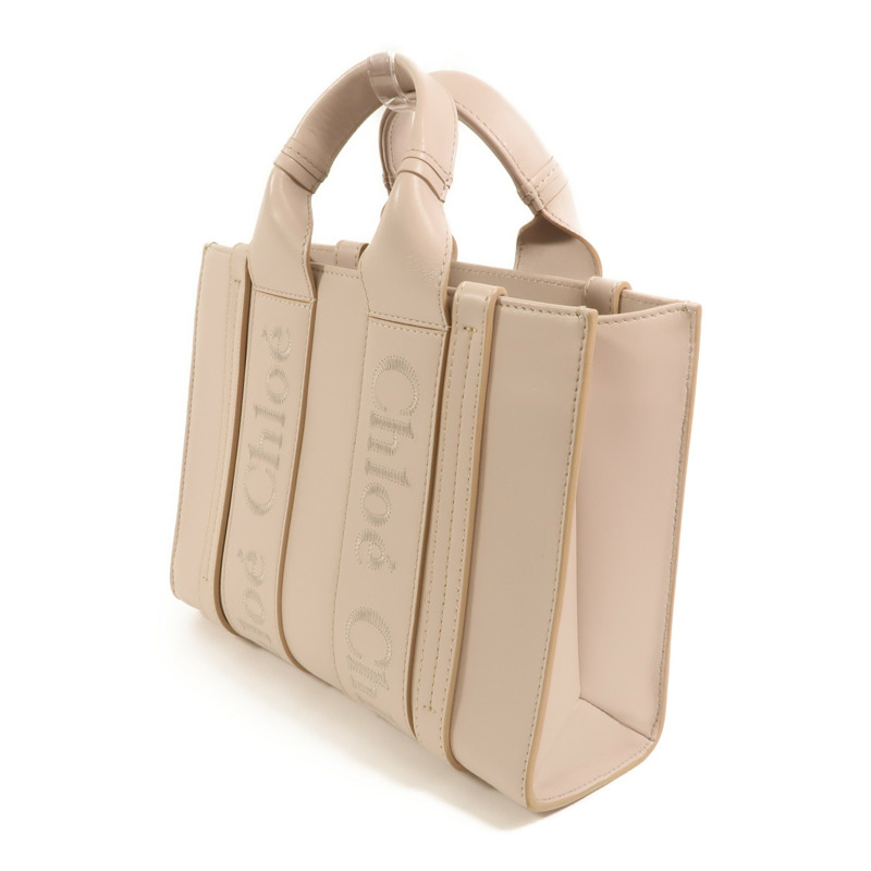 Chloe 牛皮皮革Woody Small手挽肩背兩用袋-2