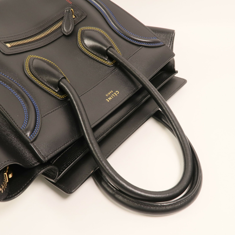 CELINE 牛皮皮革Micro Luggage金扣手挽袋-7