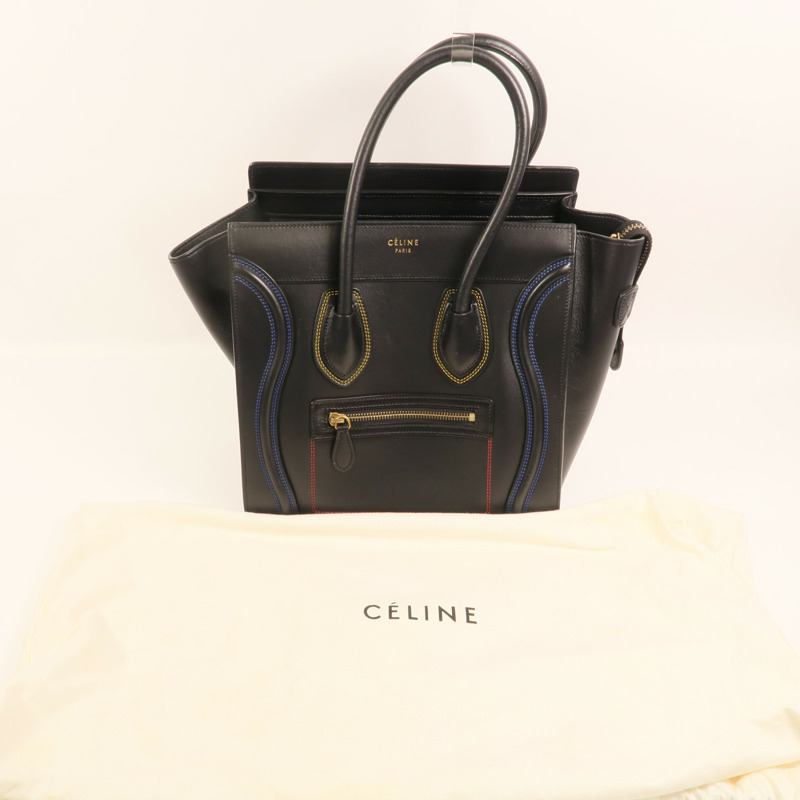 CELINE 牛皮皮革Micro Luggage金扣手挽袋-9