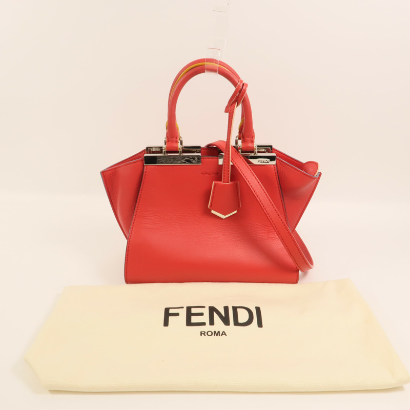 FENDI 牛皮皮革Mini 3 Jours銀扣手挽肩背兩用袋-11