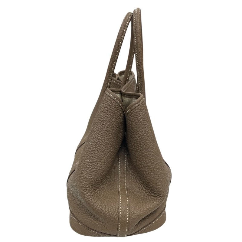 HERMES 愛馬仕 GARDEN PARTY 30 托特包 皮革 大象灰 銀釦-2