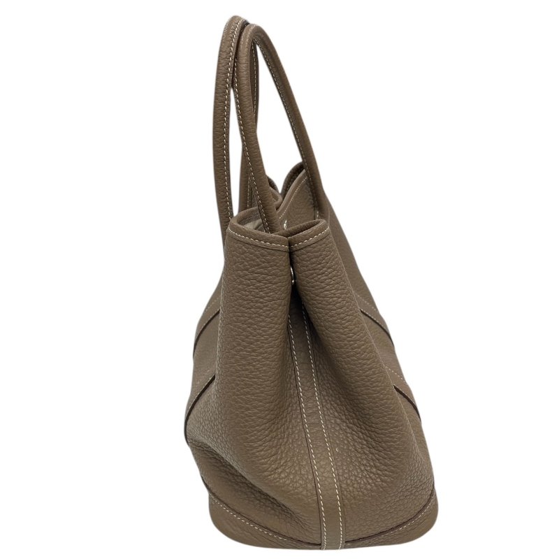 HERMES 愛馬仕 GARDEN PARTY 30 托特包 皮革 大象灰 銀釦-3