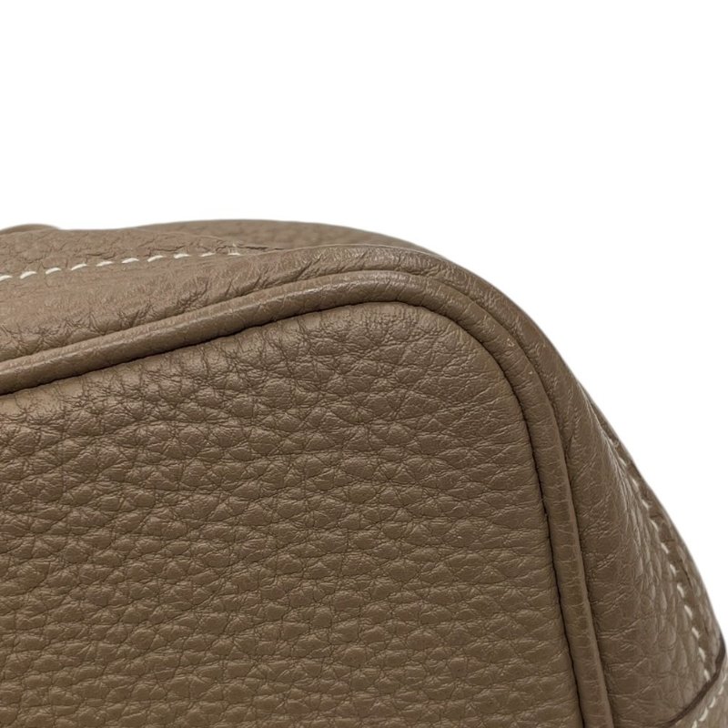 HERMES 愛馬仕 GARDEN PARTY 30 托特包 皮革 大象灰 銀釦-6