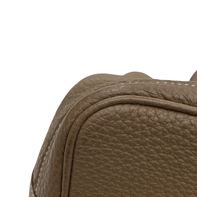 HERMES 愛馬仕 GARDEN PARTY 30 托特包 皮革 大象灰 銀釦-7