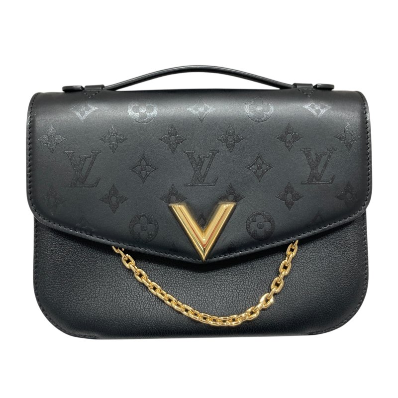 LOUIS VUITTON 路易威登 M53382 VERY MESSENGER 側背包 皮革 老花 黑色-1