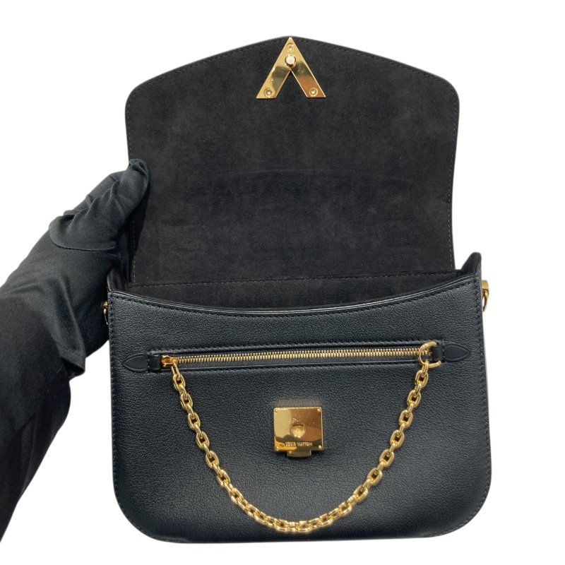 LOUIS VUITTON 路易威登 M53382 VERY MESSENGER 側背包 皮革 老花 黑色-7