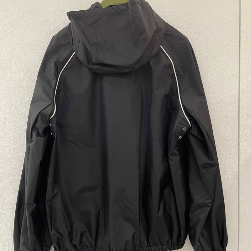 GUCCI FW22 純色雙拉鏈連帽夾克 衝鋒衣 防風外套🔫-2