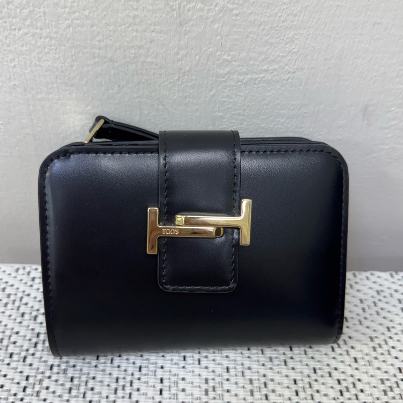Tod’s黑皮革短夾-0