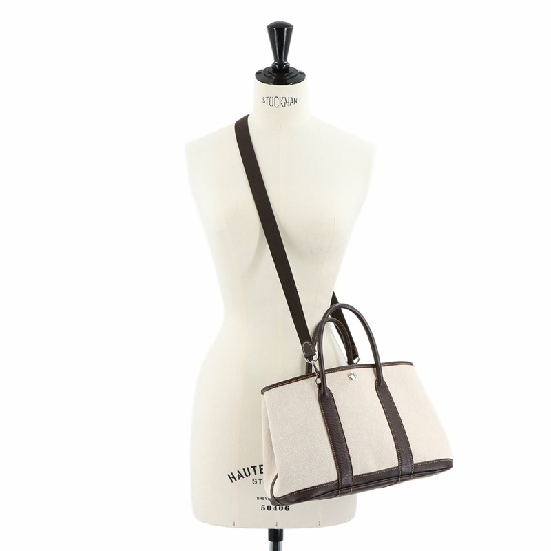 愛馬仕 Garden TPM 兩用托特單肩手提包,H 帆布皮革,天然栗色 □H 印記派對-8