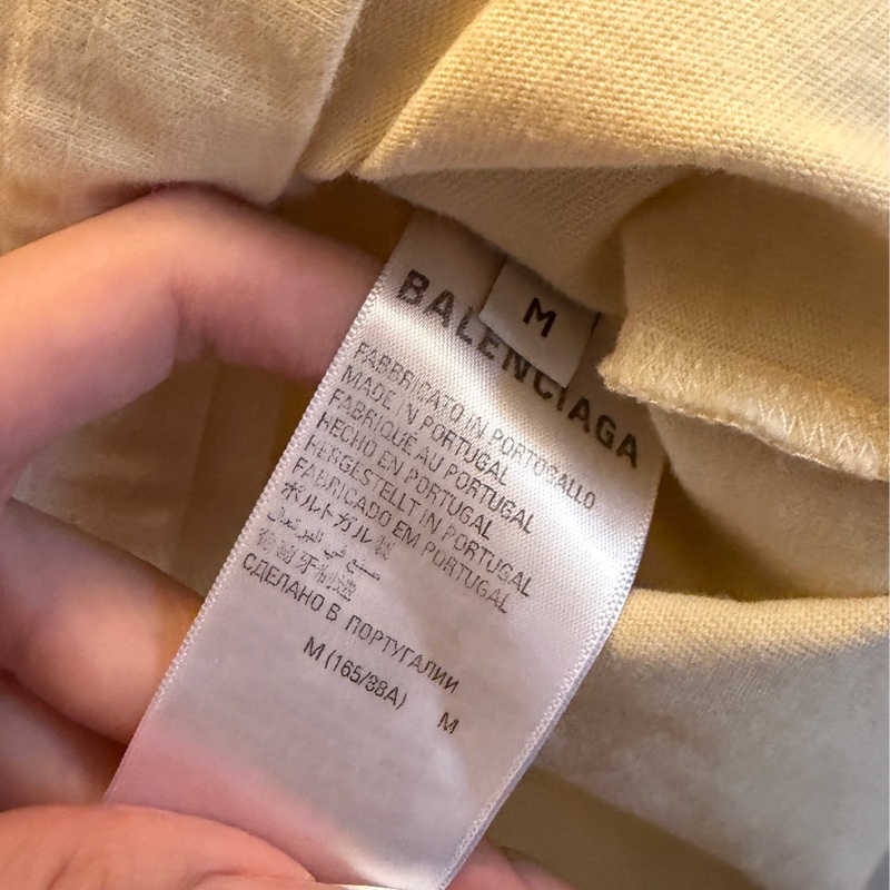 巴黎世家balenciaga #Balenciaga 米白色T恤 刺繡短袖-5