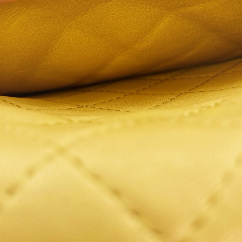 「JL精品代購」香奈兒珠光金色羊皮彩色琉璃扣雙鏈合併款單肩翻蓋包-21