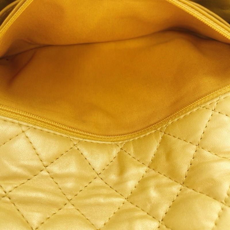 「JL精品代購」香奈兒珠光金色羊皮彩色琉璃扣雙鏈合併款單肩翻蓋包-33