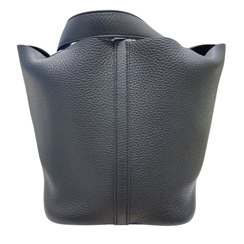 HERMES 愛馬仕 PICOTIN 22 牛皮 黑色 金釦-1