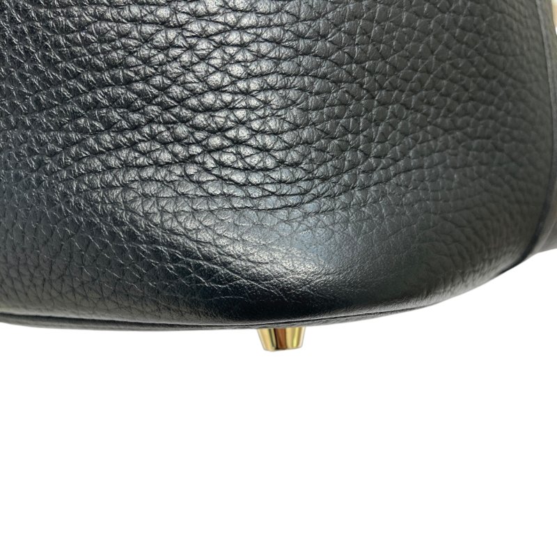 HERMES 愛馬仕 PICOTIN 22 牛皮 黑色 金釦-4