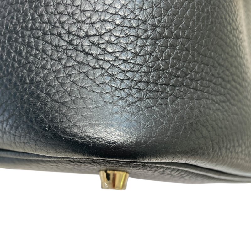 HERMES 愛馬仕 PICOTIN 22 牛皮 黑色 金釦-5