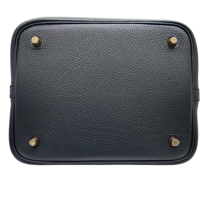 HERMES 愛馬仕 PICOTIN 22 牛皮 黑色 金釦-8