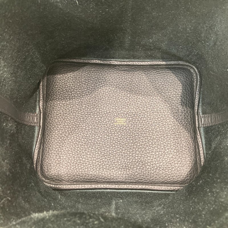 HERMES 愛馬仕 PICOTIN 22 牛皮 黑色 金釦-9