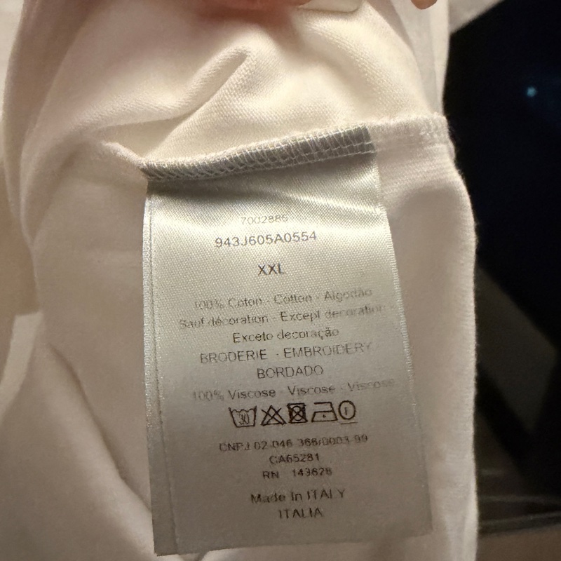 Dior 刺繡白色短袖-4