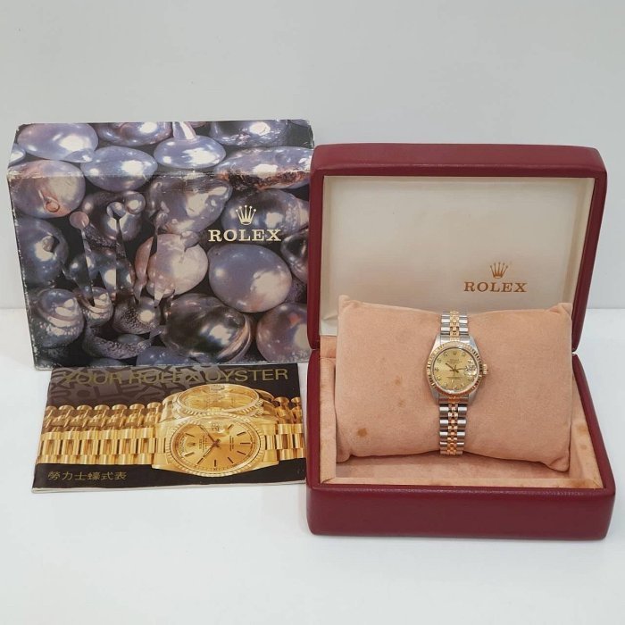 【大眾名錶】ROLEX 勞力士 69173 Datejust 女錶經典款 金十鑽面盤 舊包台 大眾名錶G239-9
