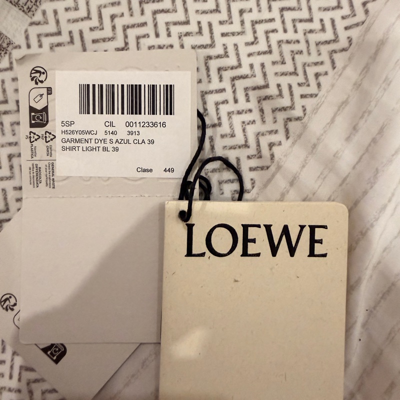 LOEWE羅意威淺藍色口袋襯衫外套 尺寸:39-5