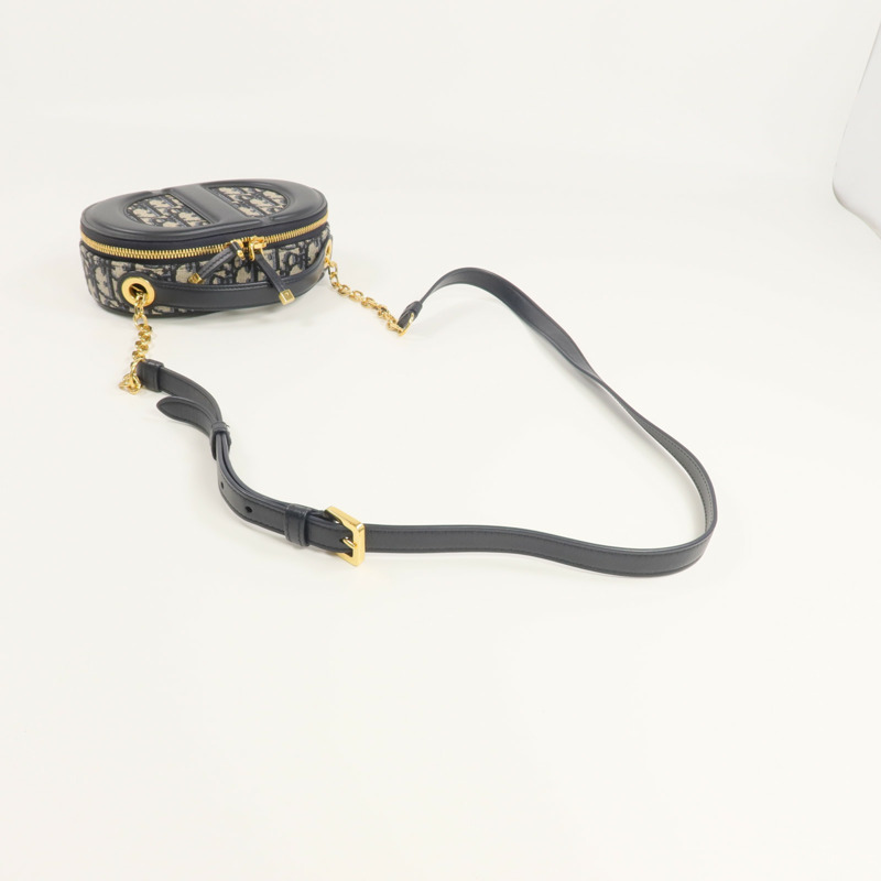 Dior 帆布/皮革CD Signature Oval Camera金扣手挽肩背兩用袋-4