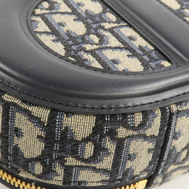 Dior 帆布/皮革CD Signature Oval Camera金扣手挽肩背兩用袋-8