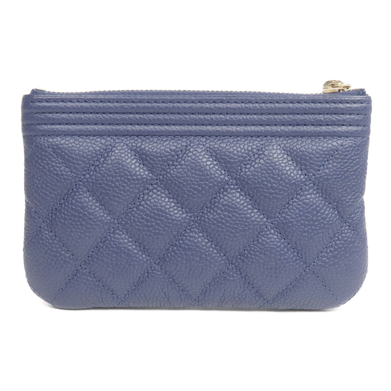 CHANEL 牛皮皮革Boy Pouch金扣手拿包-1