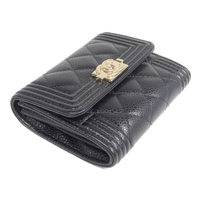 CHANEL 牛皮皮革Boy Card Case金扣卡片套-2