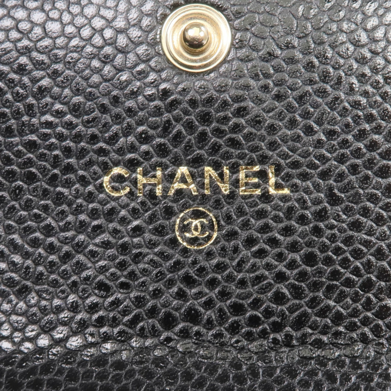 CHANEL 牛皮皮革Boy Card Case金扣卡片套-12