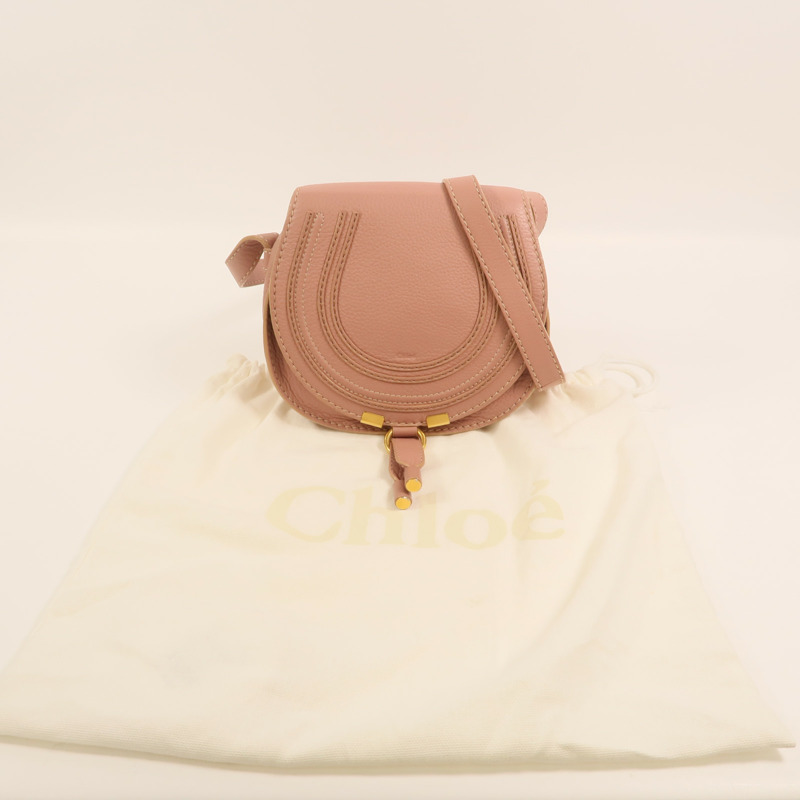 Chloe 牛皮皮革Small Marcie Saddle肩背袋-10