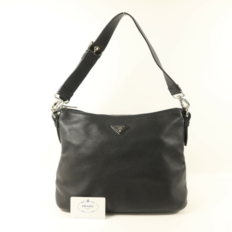 PRADA 牛皮皮革Hobo Bag肩背袋-9