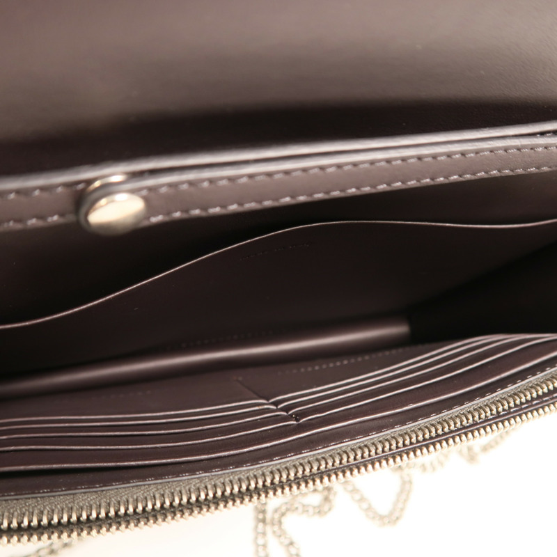 CELINE 牛皮皮革Frame Woc銀扣鏈帶肩背袋-4