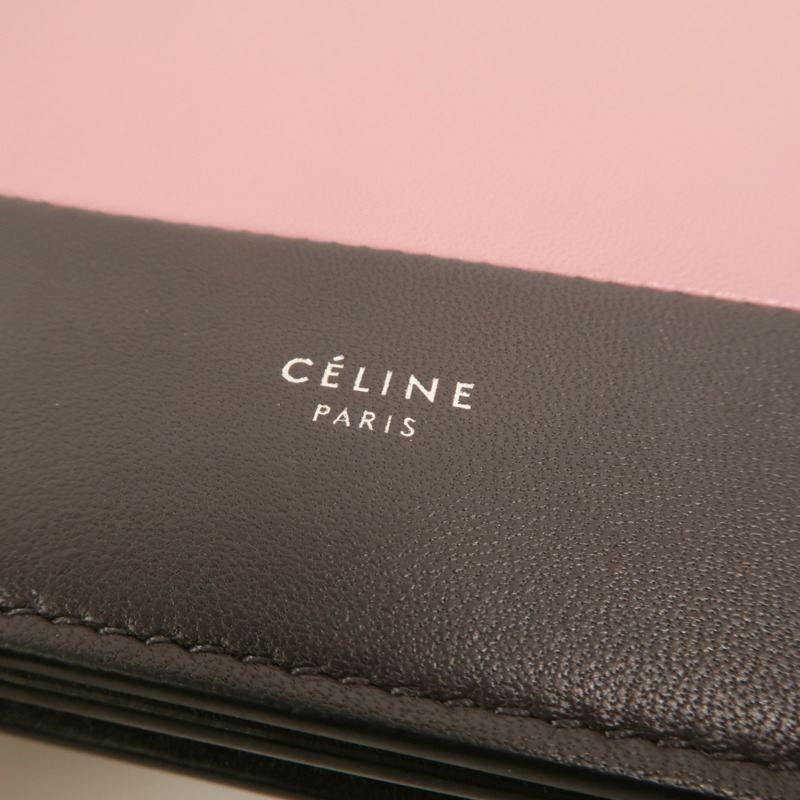 CELINE 牛皮皮革Frame Woc銀扣鏈帶肩背袋-8