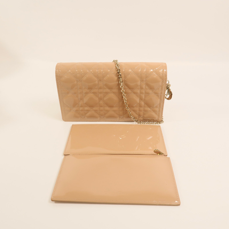 Dior 漆皮皮革Lady Dior Pouch鏈帶肩背袋-9