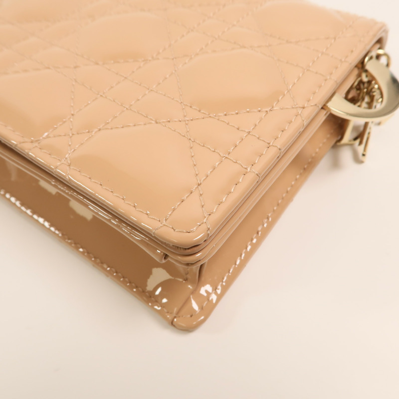 Dior 漆皮皮革Lady Dior Pouch鏈帶肩背袋-10