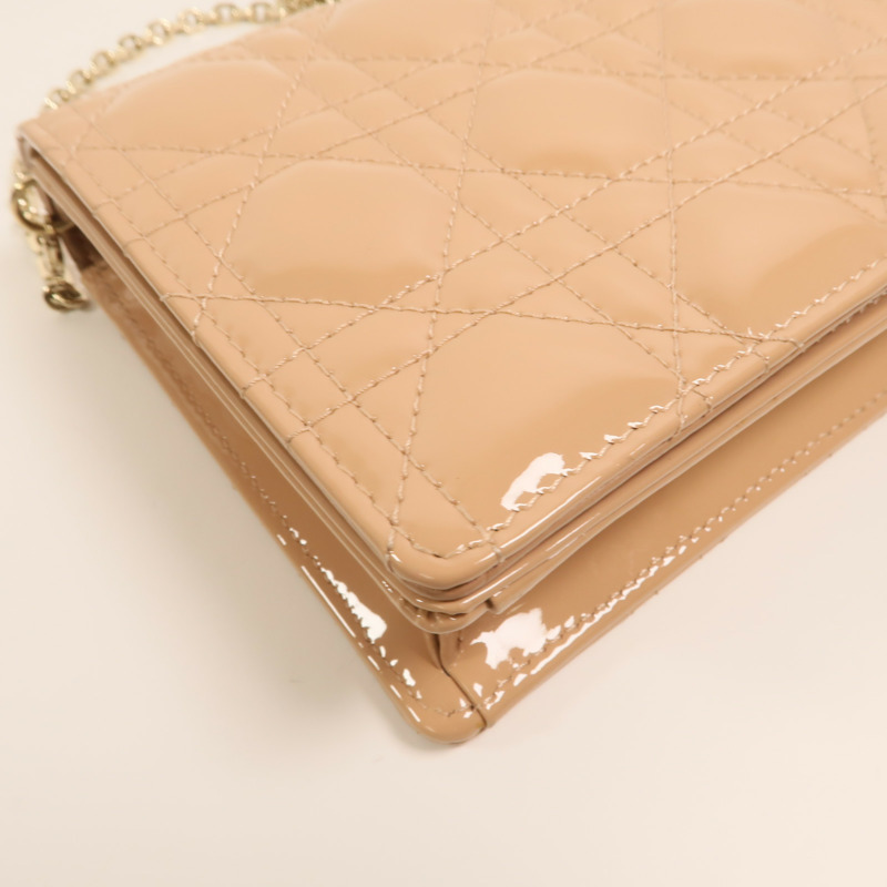 Dior 漆皮皮革Lady Dior Pouch鏈帶肩背袋-11