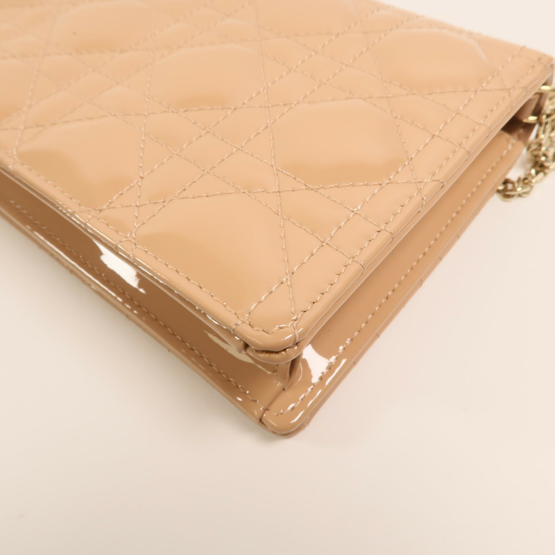 Dior 漆皮皮革Lady Dior Pouch鏈帶肩背袋-12