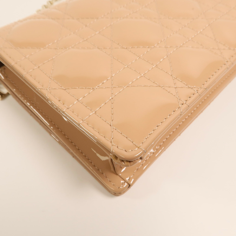 Dior 漆皮皮革Lady Dior Pouch鏈帶肩背袋-13