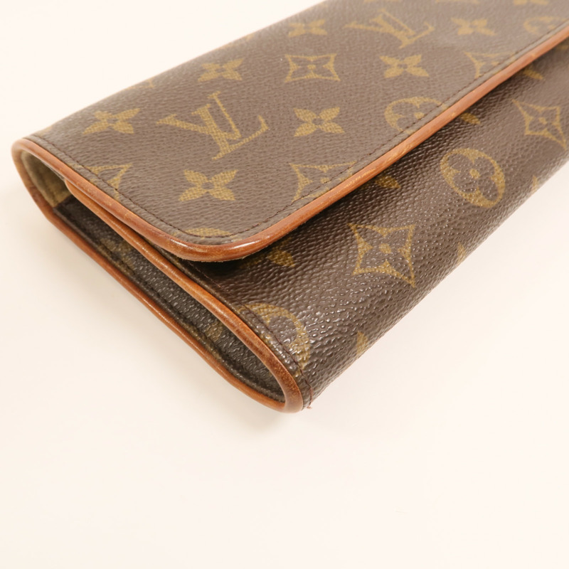 LOUIS VUITTON Monogram Pochette Twin GM金扣肩背袋-9